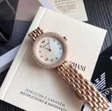 Emporio Armani Rosa Quartz Mother of Pearl White Dial Rose Gold Steel Strap Watch For Women - AR11355