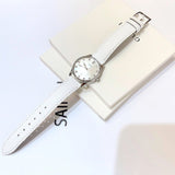 Gucci G-Timeless Mother of Pearl White Dial White Leather Strap Watch For Women - YA126597