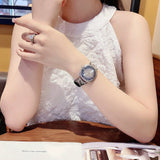 Gucci Grip Vintage Blue Dial Snakeskin Brown Leather Strap Watch for Women - YA152401