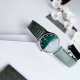 Gucci G-Timeless Green Mother of Pearl Dial Green Leather Strap Watch For Women - YA126585
