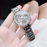 Guess Solstice Diamonds Silver Dial Silver Steel Strap Watch for Women - GW0403L1