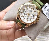 Guess Interpid 2 Golden Dial Two Tone Silicon Strap Watch For Women - W0325L5