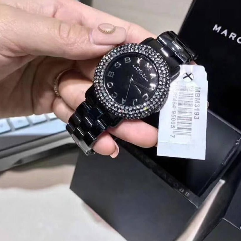 Marc Jacobs Marci Black Dial Black Steel Dial Strap Watch for Women - MBM3193