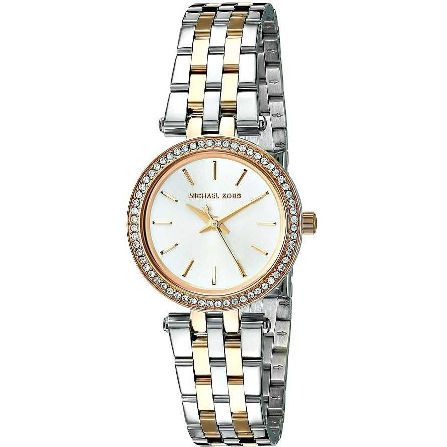 Michael Kors Darci White Dial Two Tone Steel Strap Watch for Women - MK3323