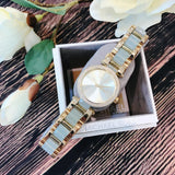 Michael Kors Delray Rose Gold Dial Two Tone Steel Strap Watch for Women - MK4317