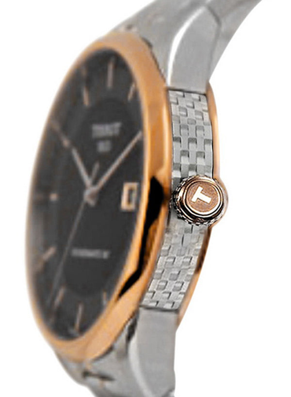 Tissot Luxury Powermatic 80 Black Dial Silver Steel Strap Watch For Men - T086.407.22.051.00