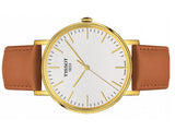Tissot T Classic Everytime White Dial Brown Leather Strap Watch For Men - T109.410.36.031.00