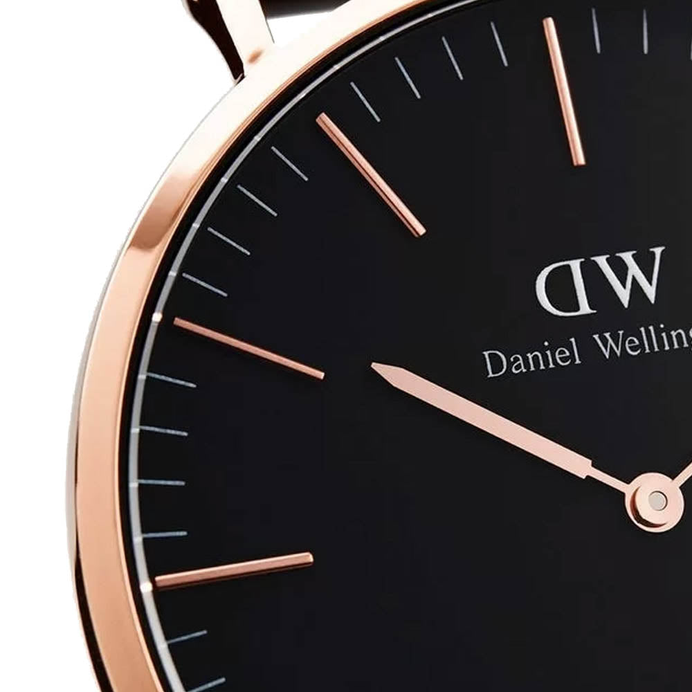 Daniel Wellington Classic Reading Black Dial Black Leather Strap Watch For Women - DW00100141