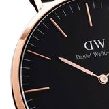 Daniel Wellington Classic Reading Black Dial Black Leather Strap Watch For Women - DW00100141