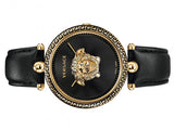 Versace Palazzo Empire Black Dial Black Leather Strap Watch for Women - VCO020017