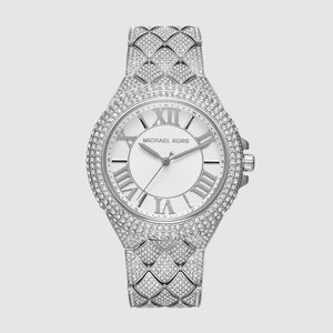 Michael Kors Camille Three-Hand Crystals Silver Dial Silver Steel Strap Watch for Women - MK4803