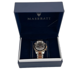 Maserati SFIDA Chronograph Black Dial Two Tone Steel Strap Watch For Men - R8873640002