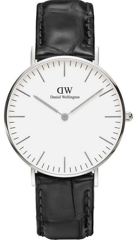 Daniel Wellington Classic Reading White Dial Black Leather Strap Watch For Women - DW00100058