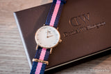 Daniel Wellington Classy Winchester White Dial Two Tone NATO Strap Watch For Women - DW00100065