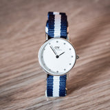 Daniel Wellington Classy Glasgow White Dial Two Tone NATO Strap Watch For Women - DW00100074