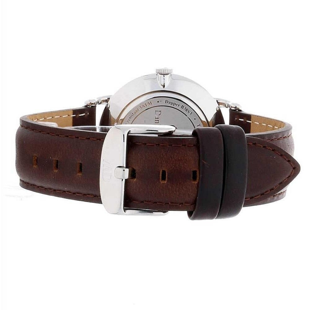 Daniel Wellington Dapper Bristol White Dial Brown Leather Strap Watch For Women - DW00100090