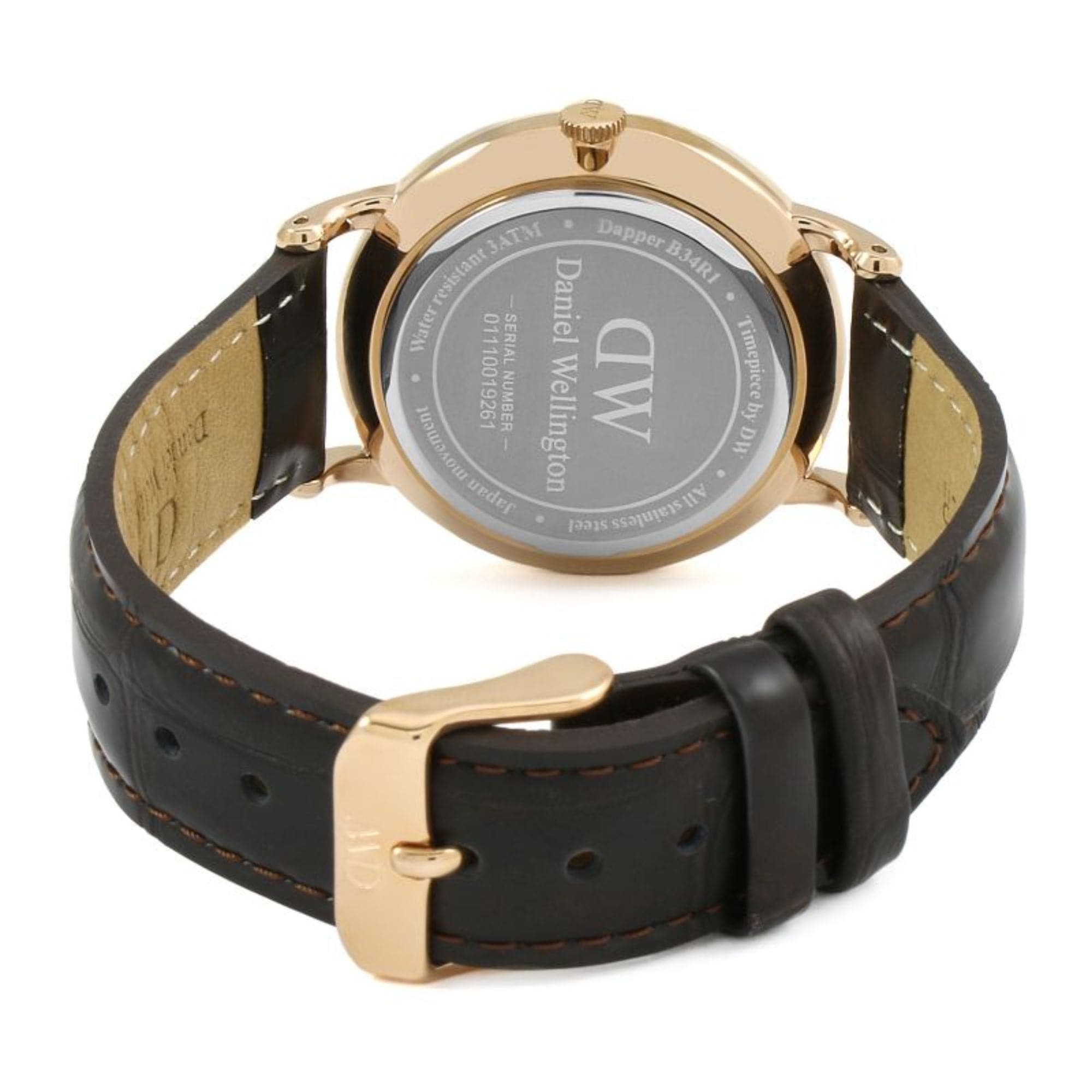 Daniel Wellington Dapper York White Dial Brown Leather Strap Watch For Women - DW00100093