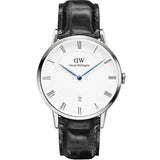Daniel Wellington Dapper Reading White Dial Black Leather Strap Watch For Men - DW00100108