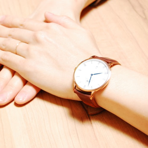 Daniel Wellington Dapper Durham White Dial Brown Leather Strap Watch For Men - DW00100115