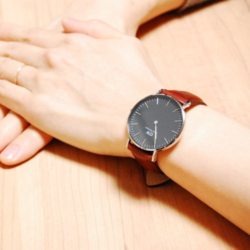 Daniel Wellington Classic Durham Black Dial Brown Leather Strap Watch For Women - DW00100142