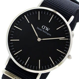 Daniel Wellington Classic Cornwall Black Dial Black Nylon Strap Watch For Women - DW00100149