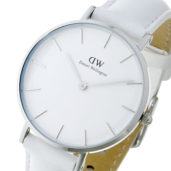 Daniel Wellington Petite Bondi White Dial White Leather Strap Watch For Women - DW00100190