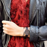 Daniel Wellington Petite Ashfield Black Dial Black Mesh Strap Watch For Women - DW00100202