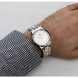 Daniel Wellington Iconic Link White Dial Silver Steel Strap Watch for Women - DW00100203