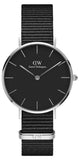 Daniel Wellington Classic Petite Cornwall Black Dial Black NATO Strap Watch For Women - DW00100216