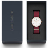 Daniel Wellington Classic Roselyn White Dial Red NATO Strap Watch For Women - DW00100271