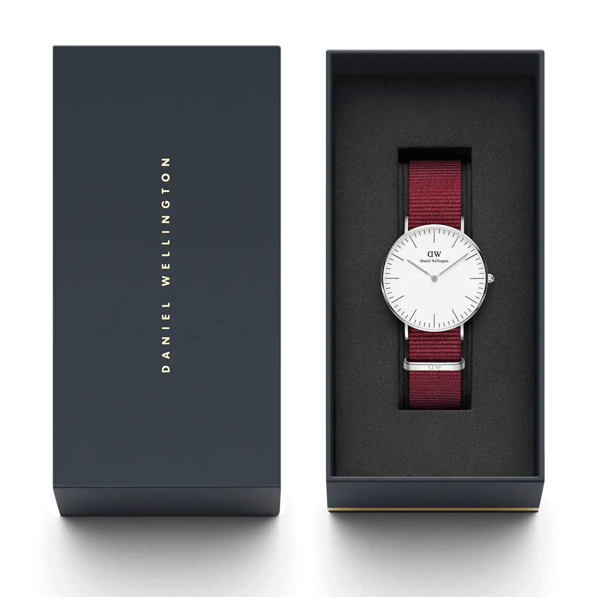 Daniel Wellington Classic Roselyn White Dial Red NATO Strap Watch For Women - DW00100272