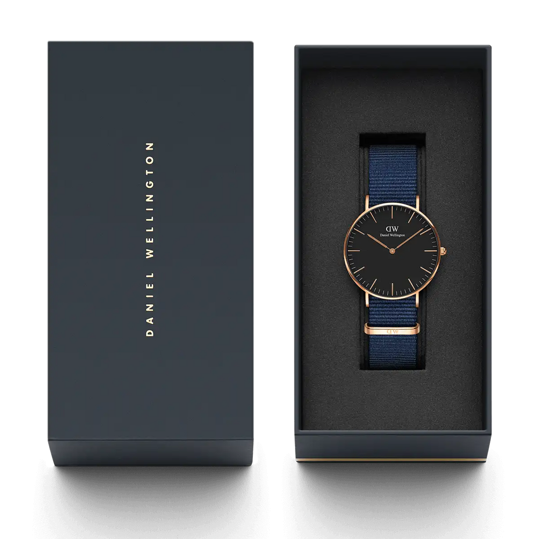 Daniel Wellington Classic Bayswater Black Dial Black NATO Strap Watch For Women - DW00100281
