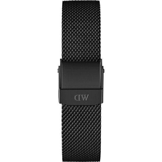 Daniel Wellington Petite Ashfield Black Dial Black Mesh Strap Watch for Women - DW00100307