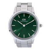 Daniel Wellington Iconic Link Emerald Green Dial Silver Steel Strap Watch For Men - DW00100427