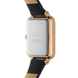 Daniel Wellington Quadro Pressed Sheffield Green Dial Black Leather Strap Watch For Women - DW00100439