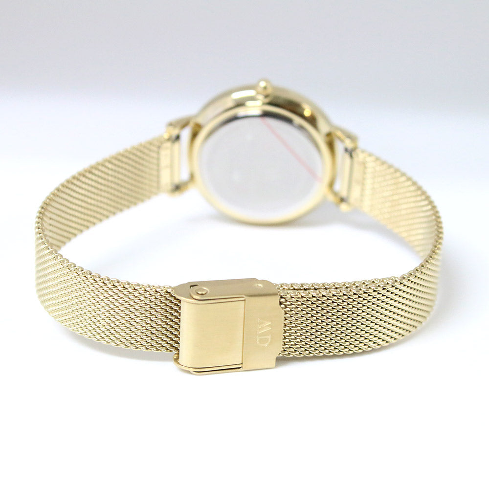 Daniel Wellington Petite Emerald Green Dial Gold Mesh Strap Watch For Women - DW00100479