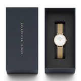 Daniel Wellington Petite Melrose White Dial Rose Gold Mesh Strap Watch For Women - DW00100305