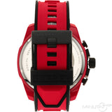 Diesel Mega Chief Chronograph Black Dial Red Rubber Strap Watch For Men - DZ4526