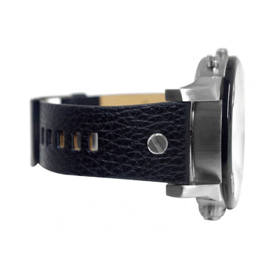 Diesel Mr Daddy Chronograph Black Dial Black Leather Strap Watch For Men - DZ7313