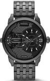 Diesel Mini Daddy Dual Time Black Dial Black Stainless Steel Strap Watch For Men - DZ7316