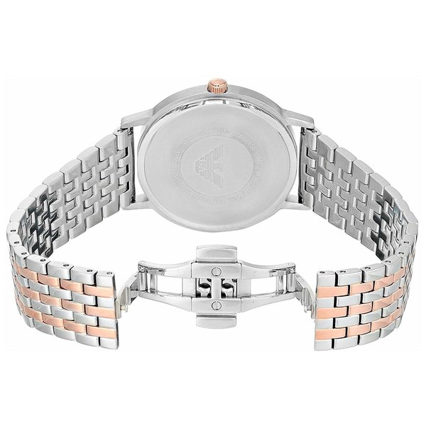 Emporio Armani Kappa Quartz Silver Dial Two Tone Mesh Bracelet Watch For Men - AR11093