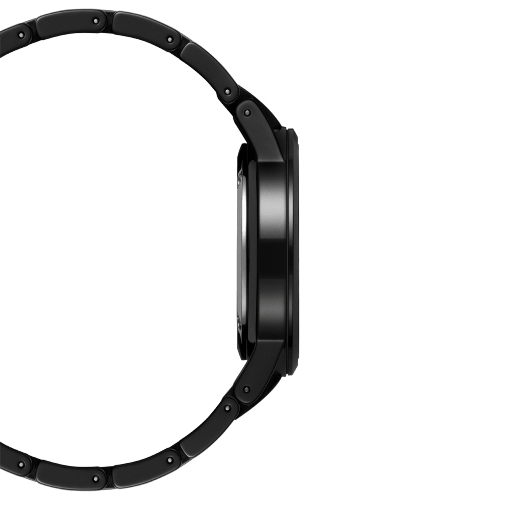 Daniel Wellington Iconic Link Ceramic Black Dial Black Steel Strap Watch For Women - DW00100415