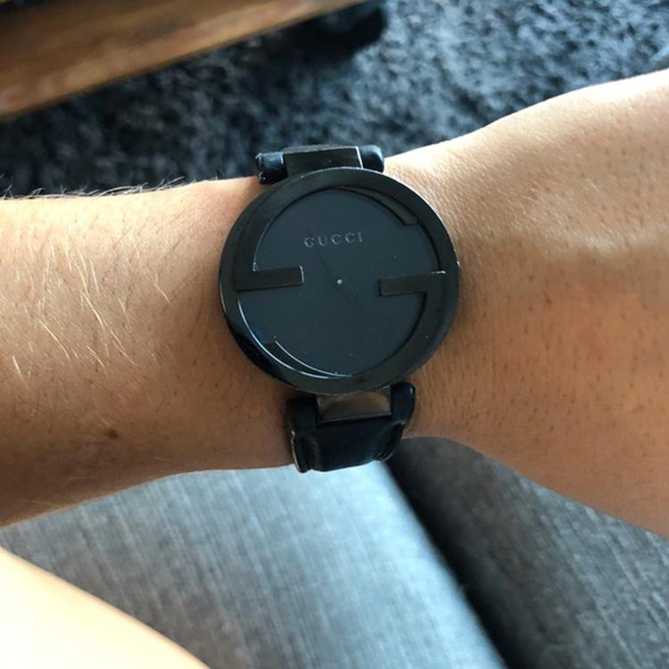 Gucci Interlocking G Black Dial Watch For Women - YA133302