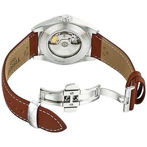 Tissot Gentleman Powermatic 80 Silicium Blue Dial Brown Leather Strap Watch For Men - T127.407.16.041.00