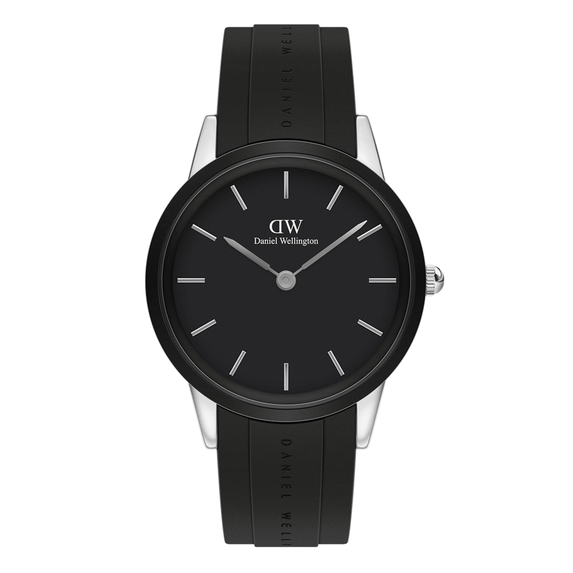 Daniel Wellington Iconic Motion Black Dial Black Rubber Strap Watch For Men - DW00100425