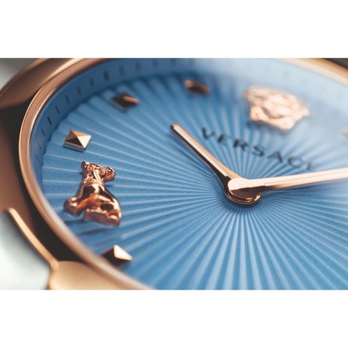 Versace Audrey Quartz Blue Dial Two Tone Steel Strap Watch for Women - VELR00619