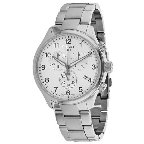 Tissot Chrono XL Classic Silver Dial Silver Steel Strap Watch For Men - T116.617.11.037.00