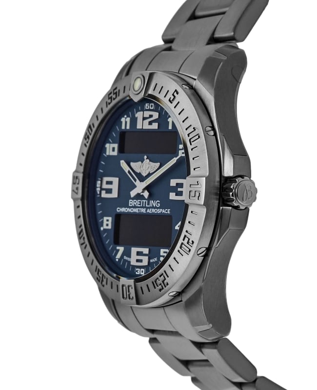 Breitling Aerospace Evo Blue Dial Silver Steel Strap Watch for Men - E79363101C1E1