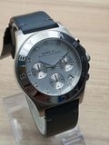 Marc Jacobs Blade Chronograph White Dial Black Leather Strap Watch for Women - MBM1189
