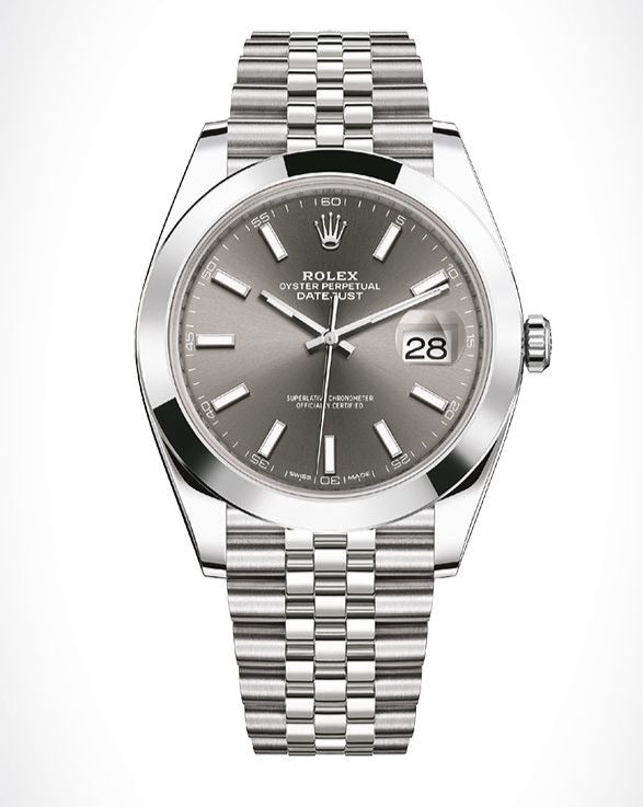 Rolex Datejust 41 Oyster Grey Dial Silver Oystersteel Bracelet Watch for Men - M126300-0008